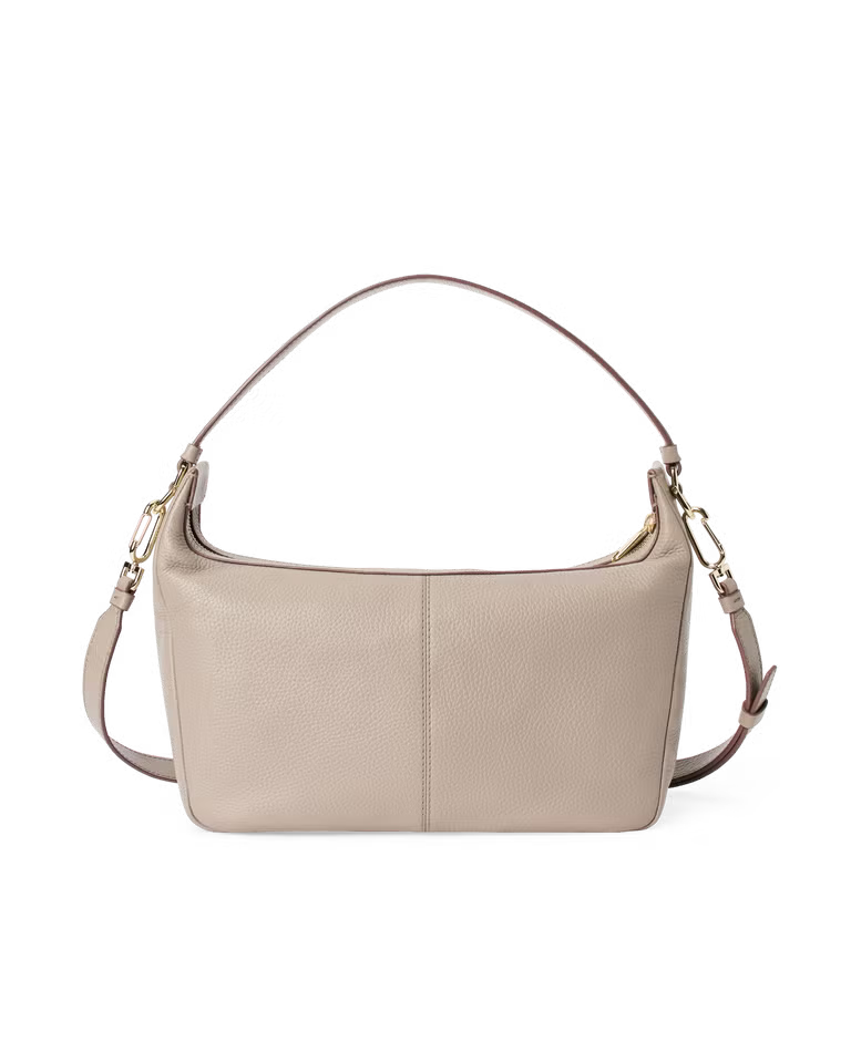 Small Pebbled Leather Hobo Bag Detachable Dual Strap Water Repellent Lining Daily Shoulder Crossbody Purse