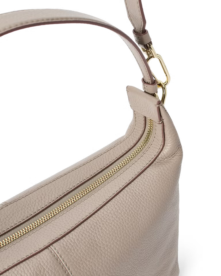 Small Pebbled Leather Hobo Bag Detachable Dual Strap Water Repellent Lining Daily Shoulder Crossbody Purse