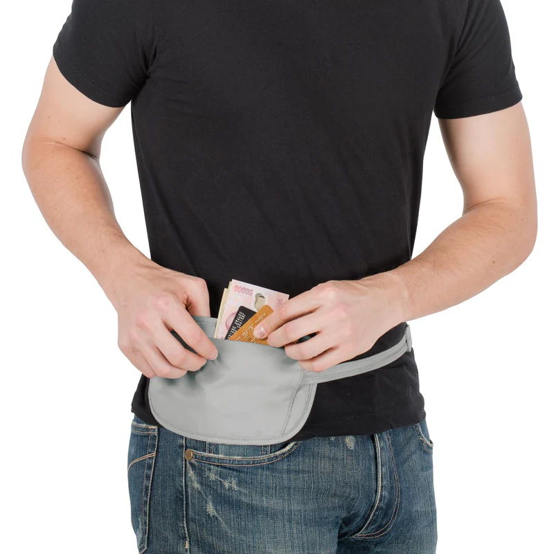 RFID Blocking Slash-Resistant Hidden Travel Waist Wallet Breathable Under-Clothes Security Pouch