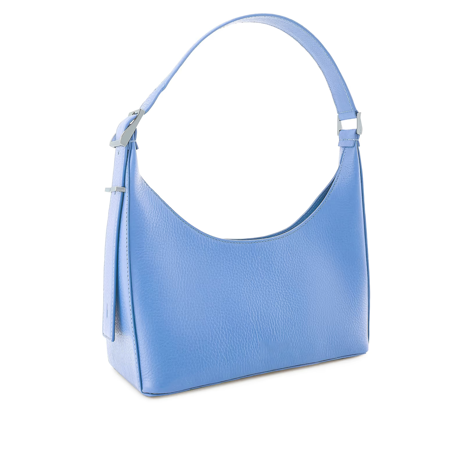 Handcrafted Pebble Grain Genuine Leather Hobo Shoulder Bag Adjustable Strap Magnetic Flap Closure Daily Underarm Purse