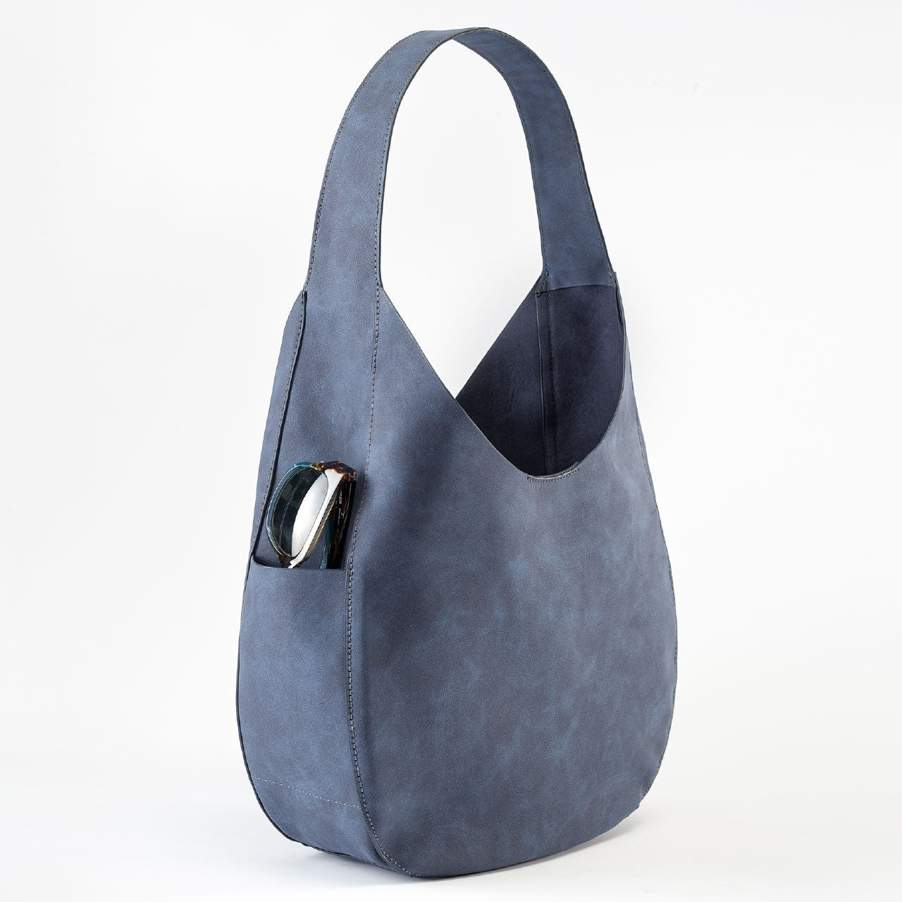 Medium Slouchy Suede Vegan Leather Hobo Bag Wide Comfort Strap Magnetic Closure Daily Shoulder Handbag
