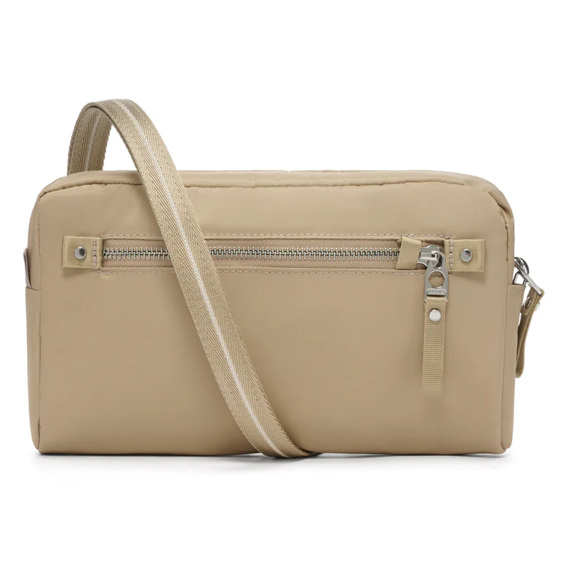 1L Recycled Polyester 3-in-1 Anti-Theft Sling Crossbody Clutch RFID Blocking Water Repellent Multi-Way Travel Shoulder Bag
