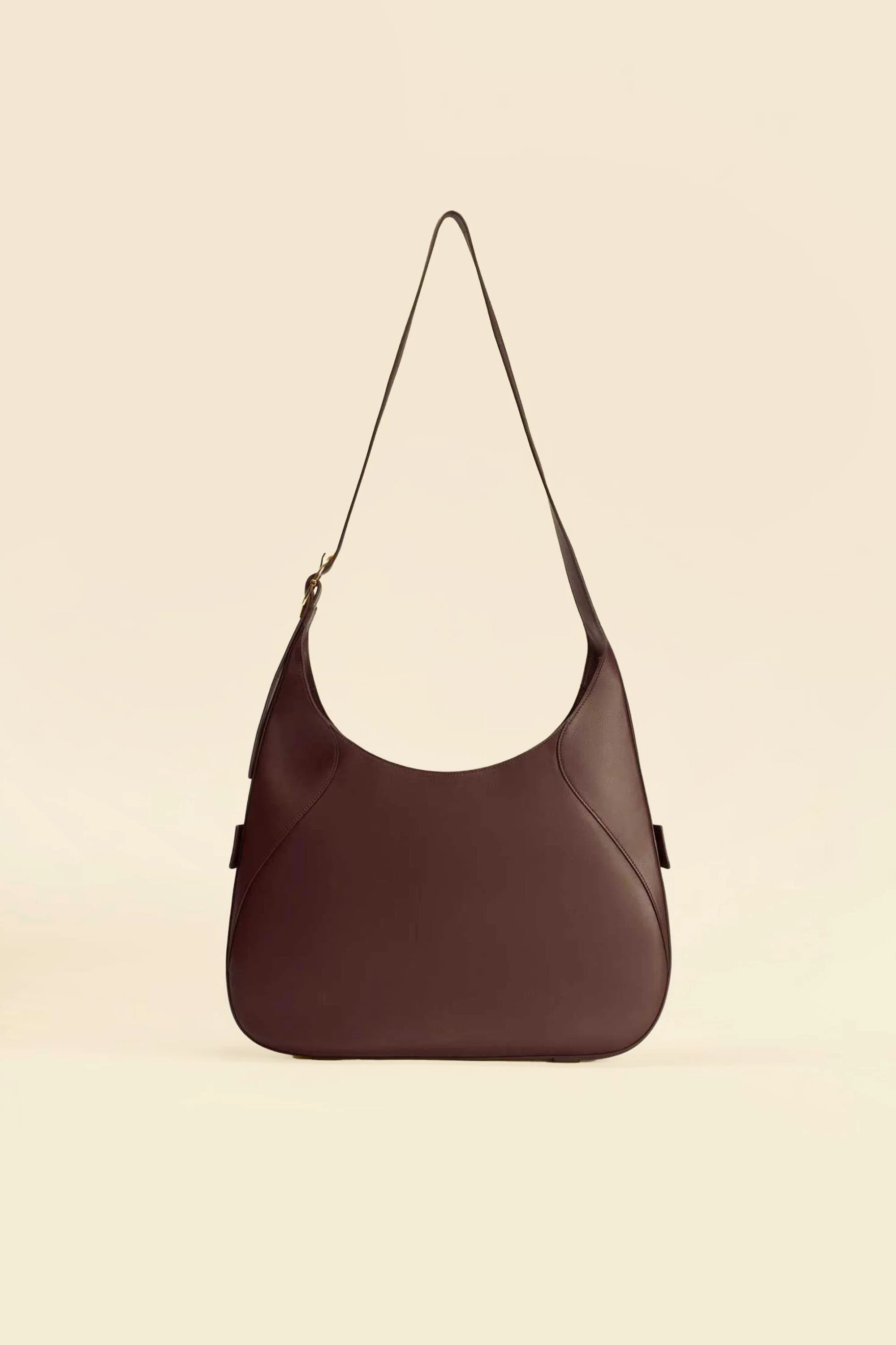 Mini Smooth Top Grain Napa Leather Hobo Bag Adjustable Wide Flat Strap Lightweight Daily Underarm Shoulder Purse