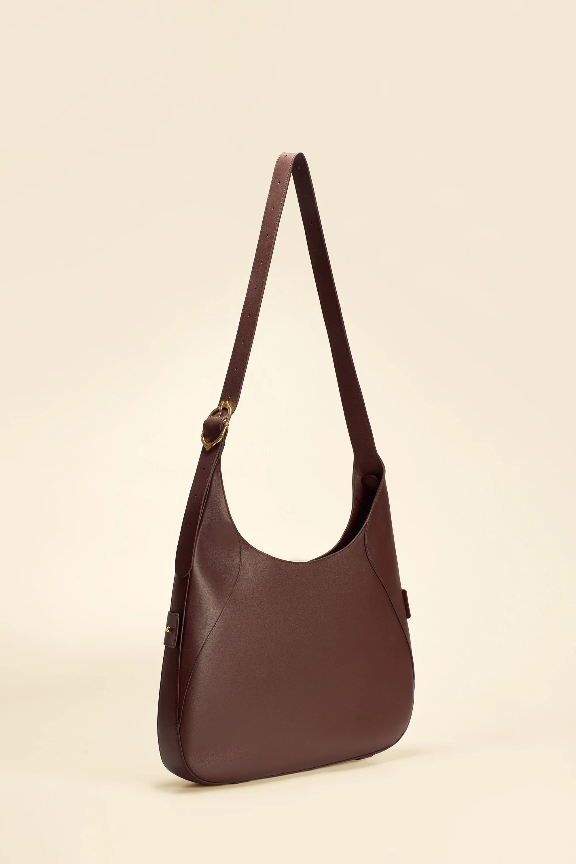 Mini Smooth Top Grain Napa Leather Hobo Bag Adjustable Wide Flat Strap Lightweight Daily Underarm Shoulder Purse