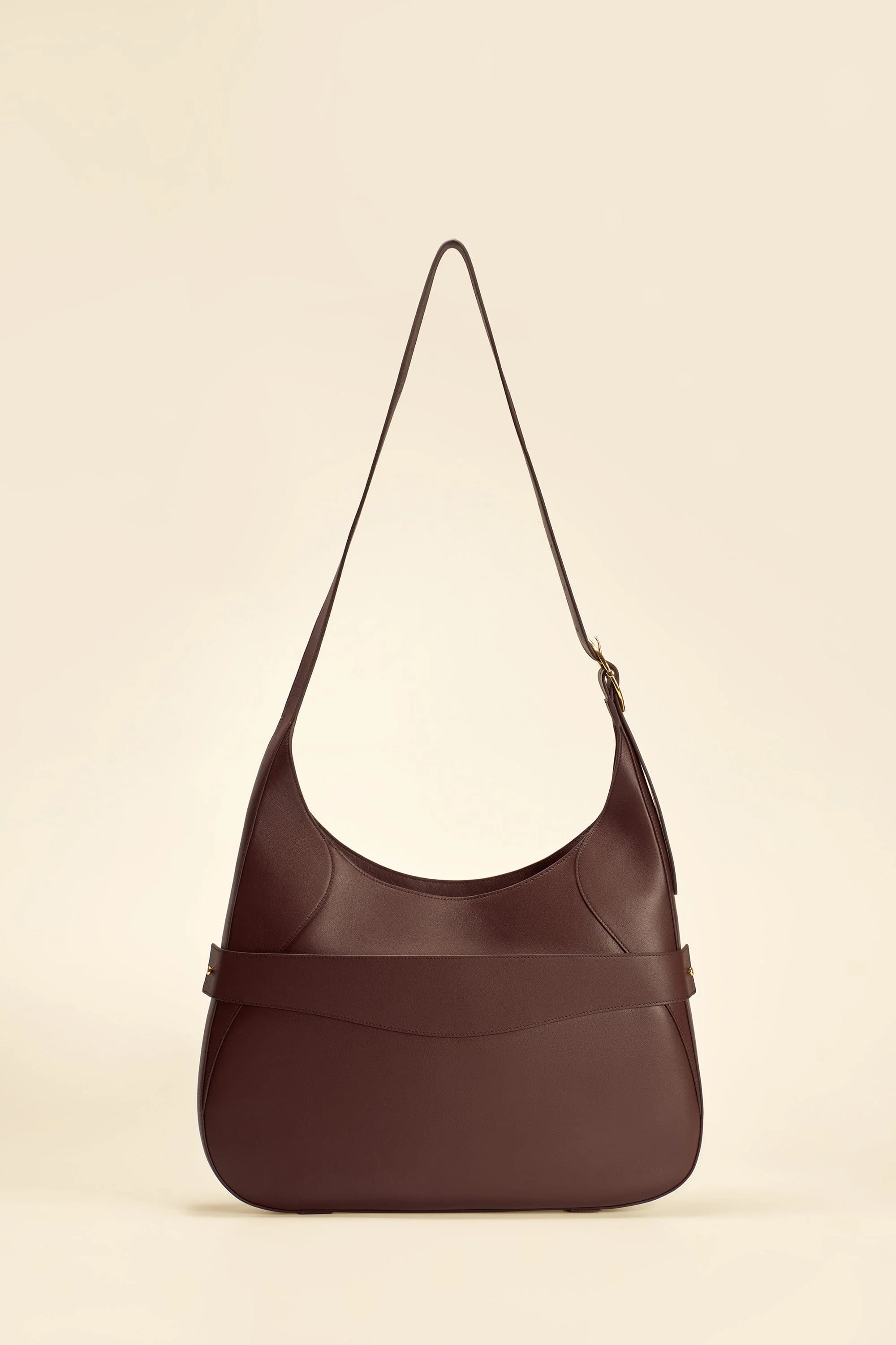 Mini Smooth Top Grain Napa Leather Hobo Bag Adjustable Wide Flat Strap Lightweight Daily Underarm Shoulder Purse